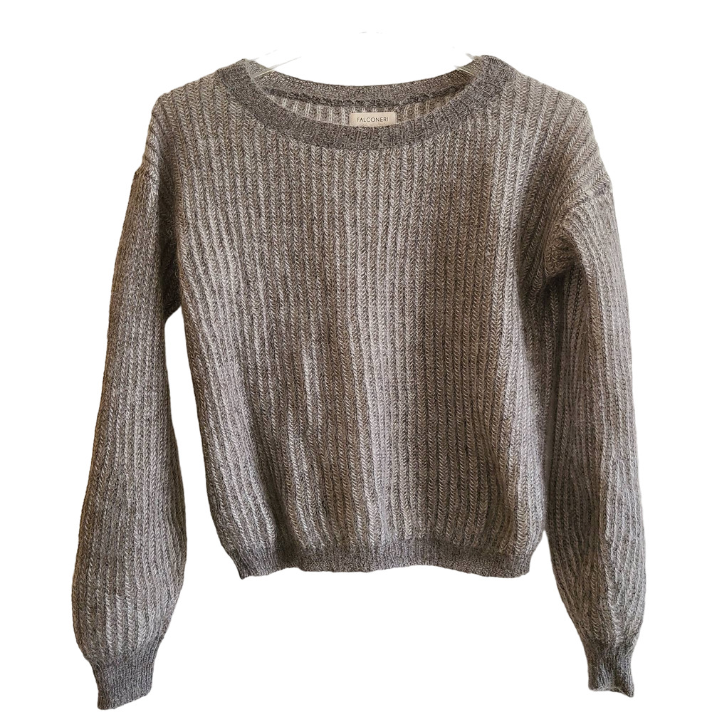 FALCONERI‎ Mohair Wool Blend Striped Crew Neck Pullover Sweater Women's Medium